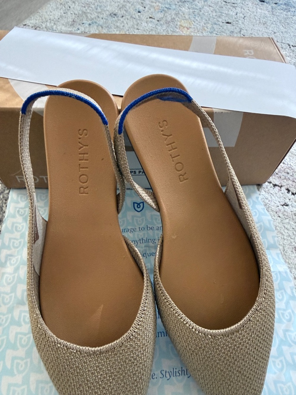 Rothy's Almond Toe Slingback Flats in Prosecco size 6 - Picture 4 of 9